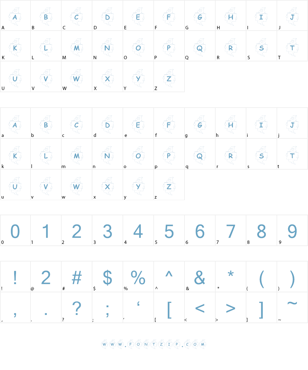 KR Ghostly Message Font Character